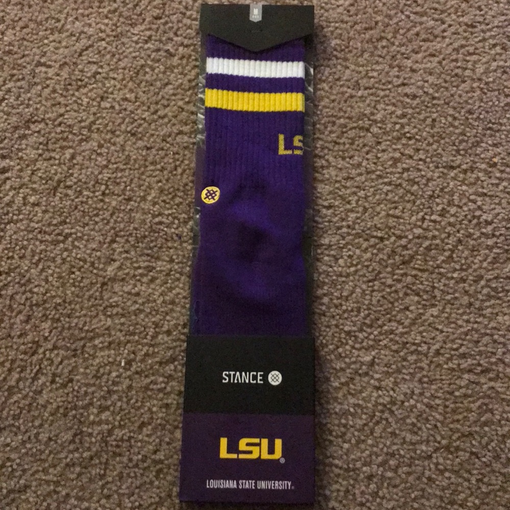 Purple and Gold Stance socks.